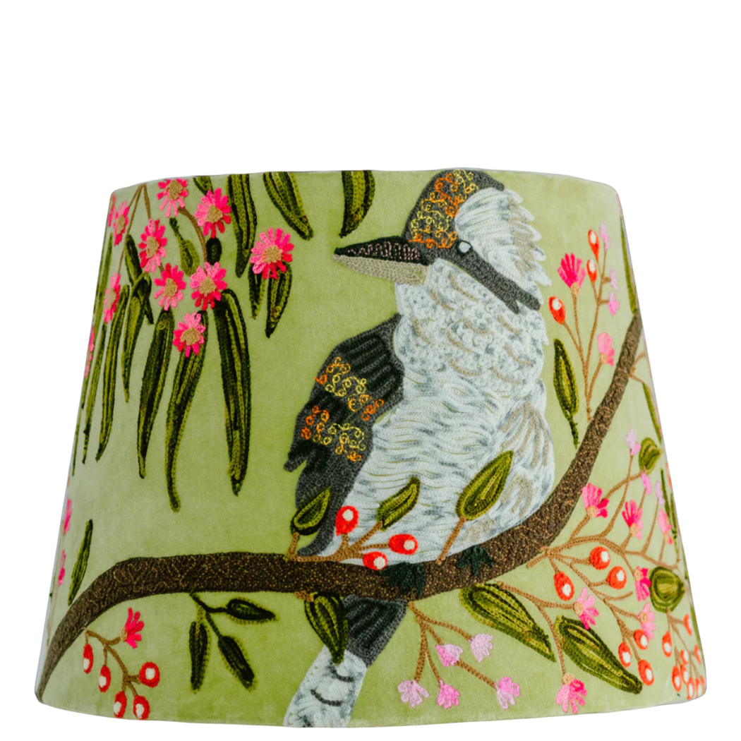 Tapered Shades - Kookaburra - Sage Green - Embroidered Velvet