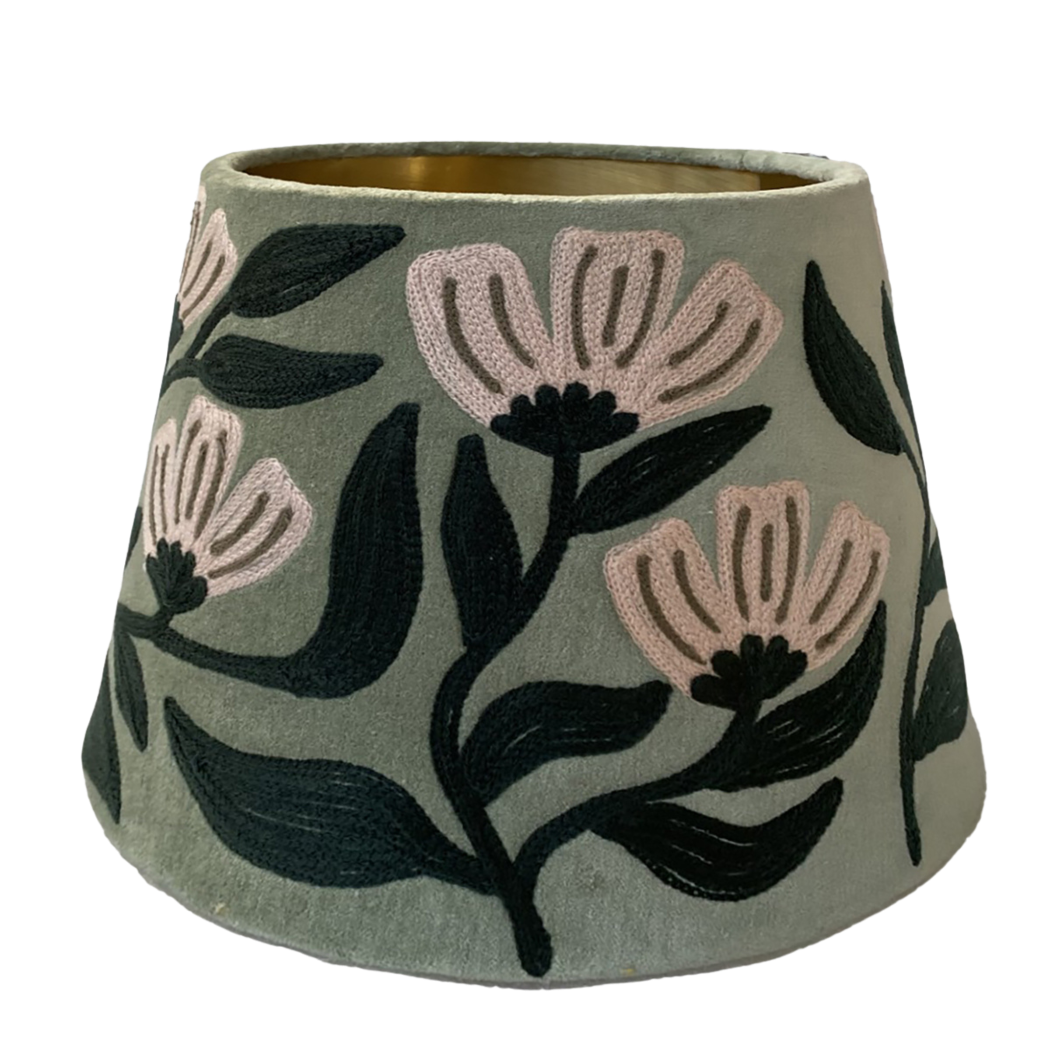Velvet Tapered Lamp Shades - Art Deco Daisy