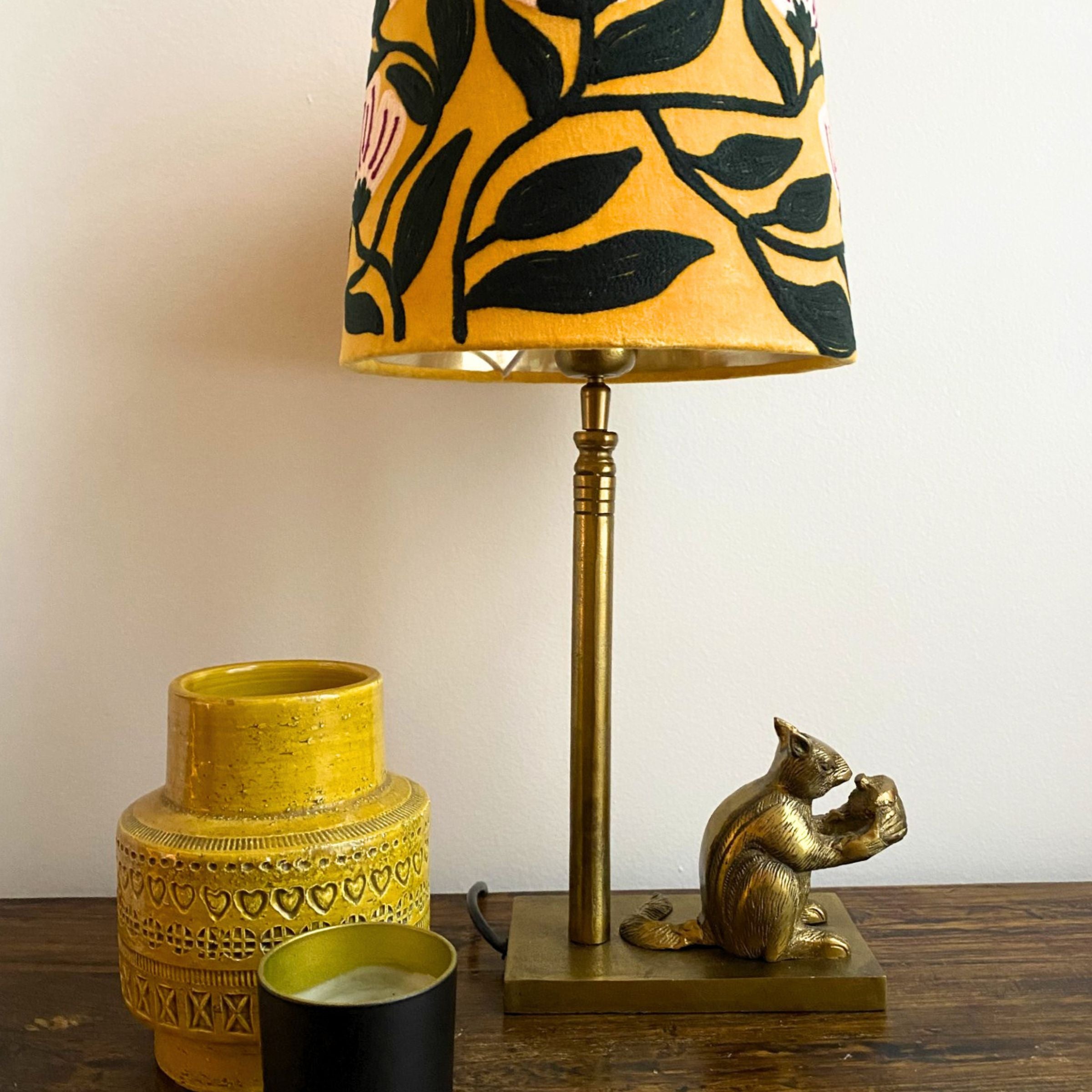 Squirrel Lamp Base - Antique Gold