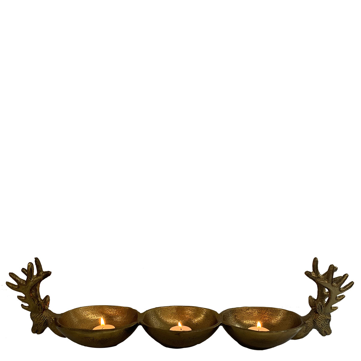 Reindeer Dish - Large - Raw Antique Gold