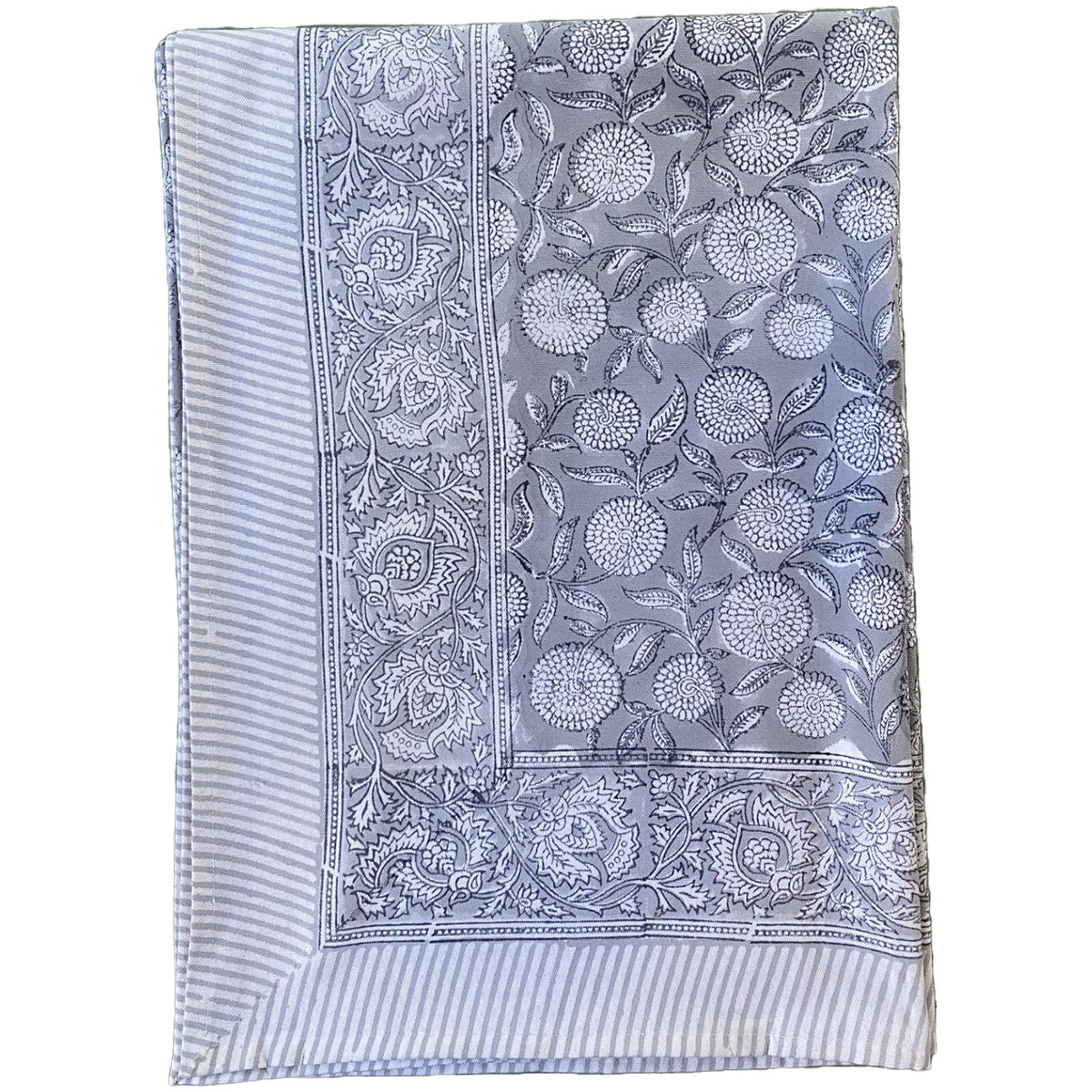 Charming Pompom Flower Tablecloth in Grey Multi Available in Australia