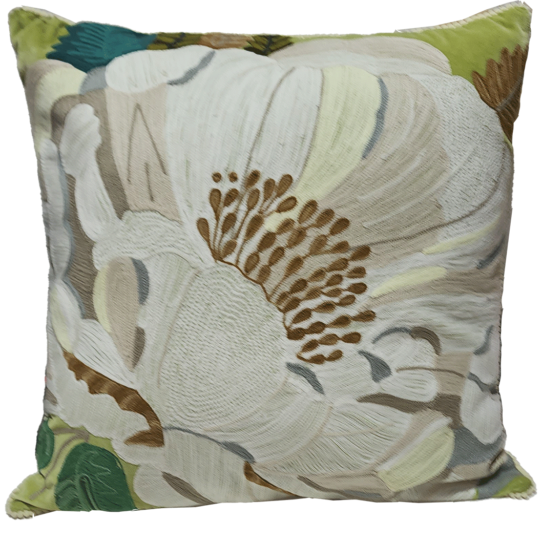 Abstract Lilly Cushion - Green