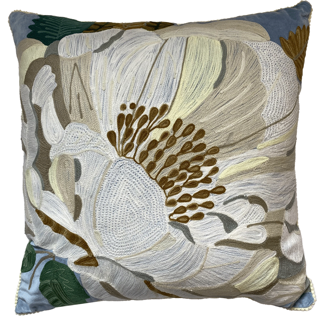 Abstract Lilly Cushion - Blue