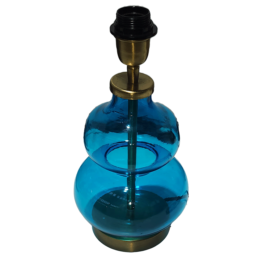 Glass Lamp Base - Gourd - Turquoise