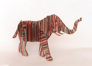 3D Standing Elephant - Aztec - Multi Red