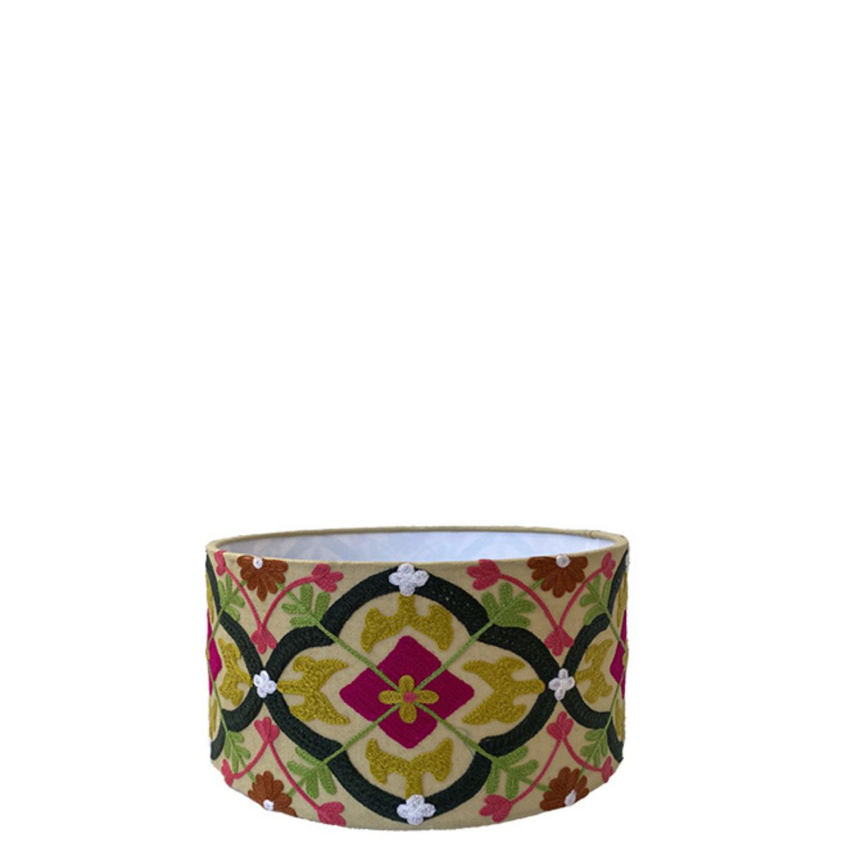 Cotton Drum Shade - Mosaic - Pink / Mustard Multi