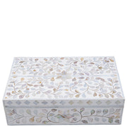 Mother of Pearl Inlay Box - White