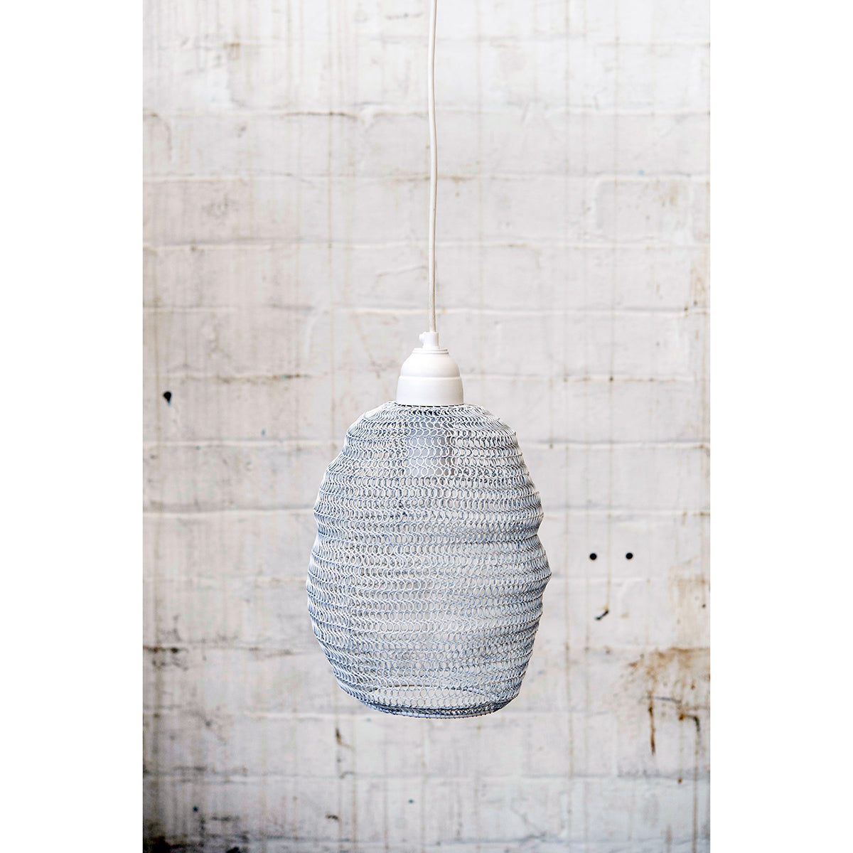 Crochet Lamp - Mini Ball - White