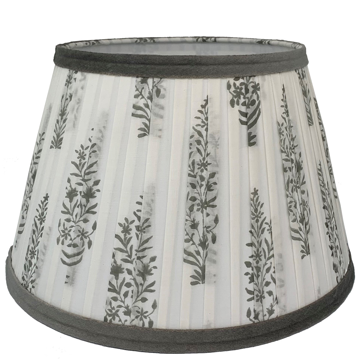 Tapered lampshade | Block printed grey